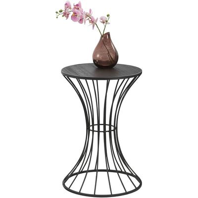 [en.casa] - Beistelltisch Sablier ø 38 cm Stundenglasform Schwarz en.casa Image