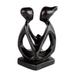 Handmade Family Unity Ebony Wood Sculpture (Ghana) - 6.75" H x 4.1" W x 4.1" D