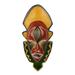 Handmade Narrow View Wood Mask (Ghana) - 9.75" H x 4.3" W x 2.4" D