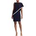 Ralph Lauren Dresses | Lauren Ralph Lauren Jersey Cape Dress 4 Navy White | Color: Blue/White | Size: 4