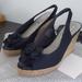 American Eagle Outfitters Shoes | American Eagle Espadrille Wedge Sandal Black Sz 9 | Color: Black/Tan | Size: 9