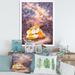 East Urban Home Hugging Foxes Over A Night Sky - Picture Frame Print on Canvas in Orange | 20 H x 12 W in | Wayfair
