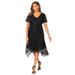 Plus Size Women's Lace Handkerchief Dress by Jessica London in Black (Size 16 W)