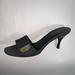 Gucci Shoes | Gucci Size 8b Black Denim/Calfskin Mule Heels | Color: Black/Gold | Size: 8