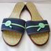 Kate Spade Shoes | Kate Spade Toby Navy And Aqua Button Sandals 8.5 | Color: Blue/Green | Size: 8.5