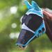 Shires Fine Mesh Fly Mask - Full Face w/ Ears - Oversize - Black/Teal - Smartpak