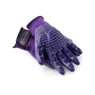 HandsOn Gloves for Grooming - L - Purple - Smartpak