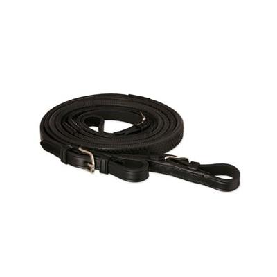 Tory Leather Rubber Grip Competition Reins - Black/Black - Smartpak