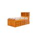 OS Home and Office Furniture Model Solid Pine Twin Captains Bookcase Bed with 6 drawers in Warm Honey