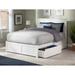 Nantucket King Platform Bed with Footboard and 2 Bed Drawers in White