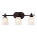 Elk Home Jackson Oiled Bronze With White Glass 3 Light Vanity Light