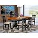 East West Furniture Dining Table Set Consist of an Oval Table with Butterfly Leaf and Dining Chairs (Chair Seat Type Options)