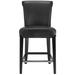 SAFAVIEH Seth Black Faux Leather 23-inch Counter Stool - 18.7" W x 23" D x 36.4" H