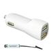 Car Charger Adapter for LG Stylo 3 X power 2 Aristo M210 K3 2017 K4 2017 K8 2017 K10 2017 Tribute HD Classic (Dual USB Port (2.1A & 1A) ) - White + MND Stylus