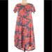 Lularoe Dresses | Lularoe Casual Floral T-Shirt Dress - Xxs | Color: Blue/Orange | Size: Xxs