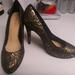 Nine West Shoes | Dressy Nine West Black And Gold Heels Size 8m | Color: Black/Gold | Size: 8