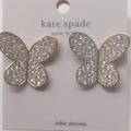 Kate Spade Jewelry | Kate Spade New Silver Butterfly Earrings | Color: Gold/Silver | Size: 1"