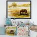 East Urban Home Horse Grazing on a Meadow - Painting on Canvas Metal in Yellow | 16 H x 32 W x 1.5 D in | Wayfair FBCAD594584040118C0D7F006AFFAFDE