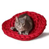 K&H Manufacturing Knitted Pet Bed Navy Fabric in Red | 4 H x 17 W x 17 D in | Wayfair 100544943