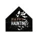 The Holiday Aisle® Happy Haunting Bats Inch - Wrapped Canvas Textual Art Canvas in Black/Green/White | 12 H x 12 W x 1.5 D in | Wayfair