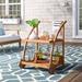 Beachcrest Home™ Zanna Bar Cart Wood in Brown/White | 31.5 H x 21.06 W x 24.41 D in | Outdoor Furniture | Wayfair SEHO4785 28741873