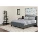 Lark Manor™ Aluino Button Tufted Upholstered Platform Bed w/ Pocket Spring Mattress Metal in Gray | 40 H x 56.25 W x 81 D in | Wayfair