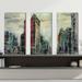 Red Barrel Studio® Manhattan Flatiron Building - 3 Piece Wrapped Canvas Painting Print Metal | 32 H x 48 W x 0.75 D in | Wayfair