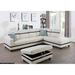 White Sectional - Mercury Row® Brevard 103.5" Wide Faux Leather Sofa & Chaise w/ Ottoman Faux Leather | 35 H x 103.5 W x 74.5 D in | Wayfair