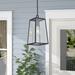 17 Stories 1-light Imperial Outdoor Pendant Light w/ Clear Tempered Glass Shade Glass in Black | 15.75 H x 7.25 W x 7.25 D in | Wayfair