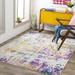 Blue/Indigo 79 x 0.394 in Area Rug - 17 Stories Aubuchon Abstract Area Rug in Yellow/Purple/Blue Polypropylene | 79 W x 0.394 D in | Wayfair