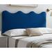Monrovia Blue Velvet Upholstered Twin Size Headboard