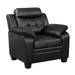 Winchell Casual Black Faux Leather Arm Chair
