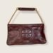 Tory Burch Bags | Authenthic Tory Burch Brown Reva Bombe Clutch | Color: Brown | Size: Approx 7”X12”X1”. Strap 10” Drop.