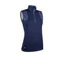 Glenmuir Ladies Azalea Sleeveless Polo in Navy/Navy Rose Print-Large