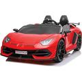 Licensed SVJ 24V Drift Model Ride On Electric Car - Red | Outdoor Toys | 2.4G Parental Remote, USB/TF/AUX Connectivity, Music, Lights, Opening Doors, Soft Start