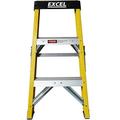 Excel Electricians Fibreglass 2 Step Ladder 0.76m Height - Heavy Duty 3 Treads ladder, foldable ladder, folding step ladder, lightweight step ladder, fibreglass step ladder