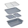 MasterClass Smart Ceramic Stackable Bakeware Set, Carbon Steel with Robust Ceramic Coating, Grey, 5 Pieces