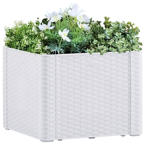 vidaXL Garten-Hochbeet mit Selbstbewässerungssystem Weiß 43x43x33 cm