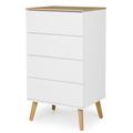 Petit meuble de rangement en bois 4 tiroirs H98cm blanc