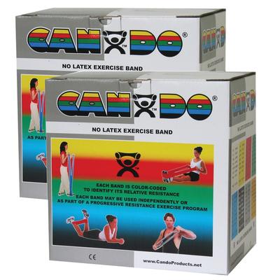 CanDo® Latex Free Exercise Band - 100 yard (2 x 50 yard rolls) - Silver - xx-heavy