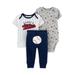 Child of Mine by Carter's Baby Boy Short Sleeve Shirt, Short Sleeve Bodysuit, and Pants Outfit Set, 3pc set