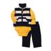 Carters Infant Boys 3 Piece Bulldozer Outfit Sweat Pants Creeper Jacket Vest NB