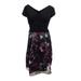SL Fashions Women's Plus Size Ruched Floral Organza Dress