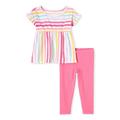 The Children's Place Baby Girls & Toddler Girls Short Sleeve Shirt and Leggings, 2-Piece Outfit Set (12-18M-5T)