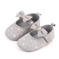 MERSARIPHY Baby Girls Princess Dress Shoes, Anti-Slip Soft Sole Star Print Mary Jane Flats with Cute Bow