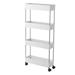 3 Tier/4 Tier Slim Storage Cart Mobile Shelving Unit Organizer Slide Out Storage Rolling Utility Cart Pantry Tower Rack for Kitchen Bathroom Laundry Narrow Places