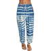 Sexy Dance S-3XL Women Tie Dye Casual Pants Elastic Waist Drawstring Sweatpants Loose Tracksuit Sports Pants Blue XXL(US 16-18)