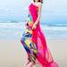 Summer Women Beach Sarongs Chiffon Scarves Geometrical Design Swimsuit Cover Up Dress Plus Size -extra long printed sunscreen beach towel