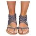Aimik Ladies Flat Sandals with Zipper Women Clip Toe Cross-Tied Flip Flops Summer Beach Roman Gladiator Strap Casual Open Toe Shoes
