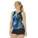 Swimsuits For All Women's Plus Size Chlorine Resistant Lycra Xtra Life High Neck Racerback Tankini Set with Boy Short